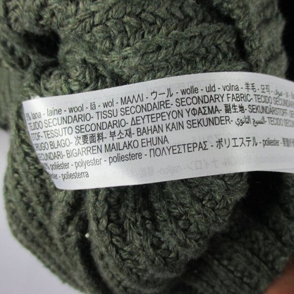 Zara olive Army Green Mixed Material Knit Sweater Mock Neck Utility Size L - Picture 7 of 7